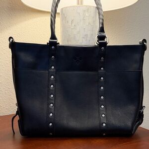 Patricia Nash Carducci Black Studded Leather Tote Purse